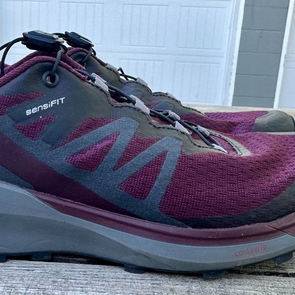 SALOMON SENSE RIDE 4 - SIZE 7 W's - COLOR Wine Tasting / Quiet Shade / Ebony - Picture 9 of 9